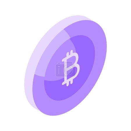 Illustration for Well designed icon of Bitcoin isometric style, cryptocurrency coin vector design - Royalty Free Image