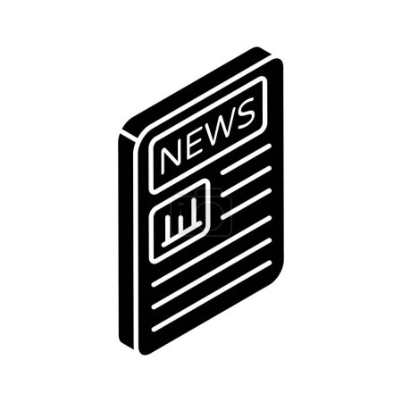 Illustration for An amazing isometric icon of news paper in trendy style - Royalty Free Image