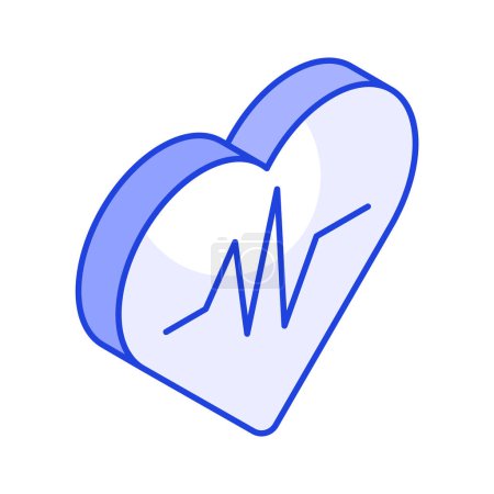 Get this amazing icon of heart health in modern isometric style