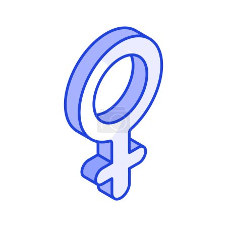 Une icône isométrique étonnante de symbole féminin, concept masculin