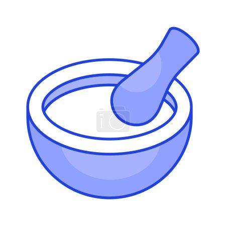 Creative icon of mortar pestle, vector of pharmacy tools for grinding medicines