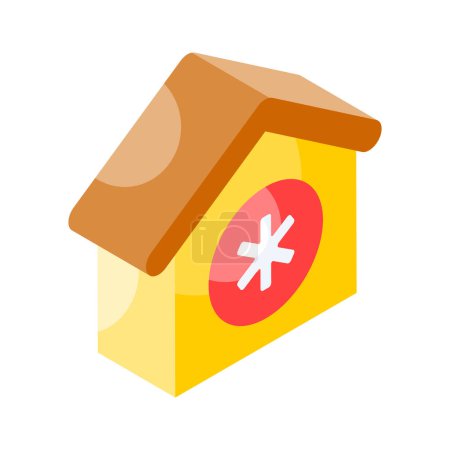 Illustration for Well designed isometric icon of medical house, clinic, medical and healthcare vector - Royalty Free Image