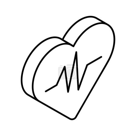 Erhalten Sie dieses erstaunliche Symbol der Herzgesundheit in modernem isometrischen Stil