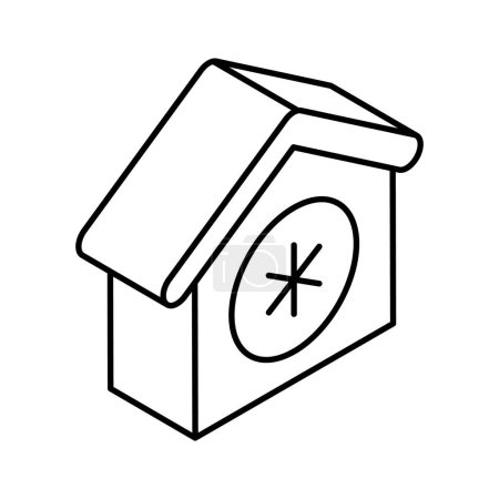 Gut konzipiertes isometrisches Symbol für medizinisches Haus, Klinik, Medizin und Gesundheitswesen