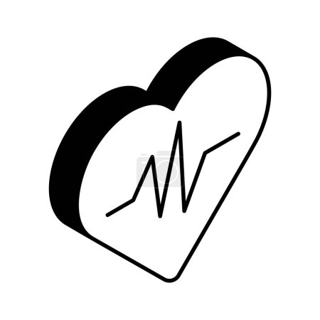 Get this amazing icon of heart health in modern isometric style