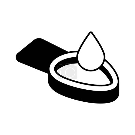Ilustración de Cucharadita con el icono isométrico gota de la cuchara de la medicina, cuchara de medición - Imagen libre de derechos