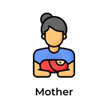 Ilustración de Obtener este icono visualmente perfecto de la madre en estilo moderno - Imagen libre de derechos