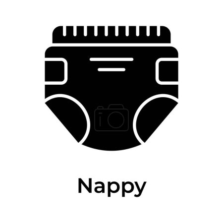Baby diaper, premium icon of baby nappy in modern style
