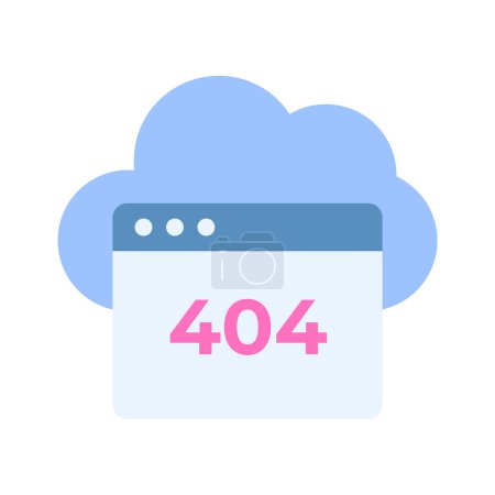 Erreur 404 avec nuage montrant le concept icône isométrique de l'erreur Web nuage