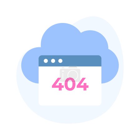 404 error with cloud showing concept isometric icon of cloud web error