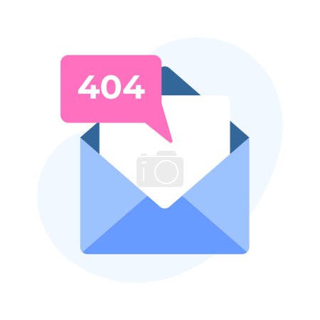 404 error with mail showing concept of isometric icon of error mail