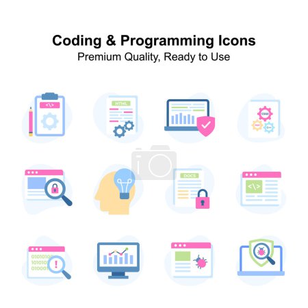 Coding and programming premium quality icons set, ready to use vectors