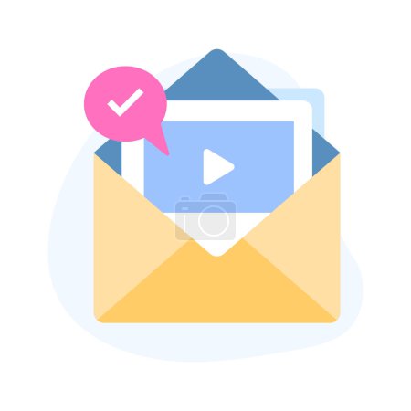 Email marketing in trendy style icon, editable vector