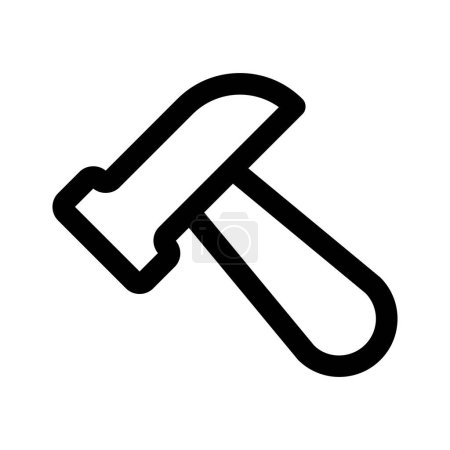 Icono de martillo en diseño de moda aislado sobre fondo blanco