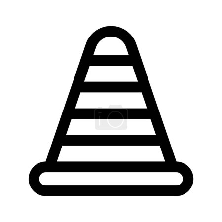 Icono único de moda de cono de construcción, diseño de vectores de cono de construcción