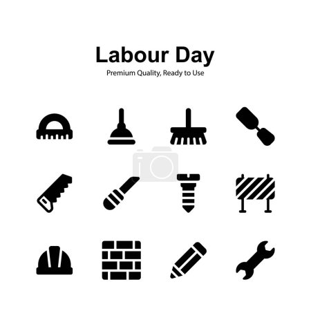 Werfen Sie einen Blick auf dieses erstaunliche Labor Day Icons Set, einzigartige Vektoren