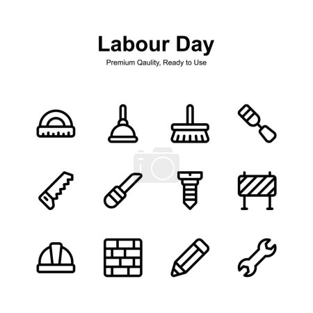 Werfen Sie einen Blick auf dieses erstaunliche Labor Day Icons Set, einzigartige Vektoren