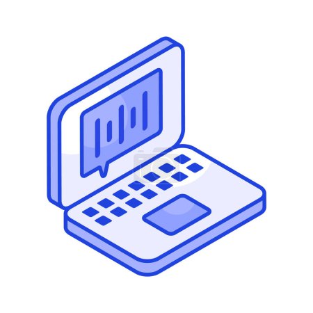 Voice message, voice notes isometric icon, easy to use and download