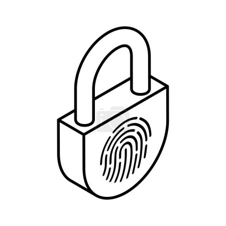 Editierbares isometrisches Symbol der Fingerabdrucksperre, intelligente Authentifizierung