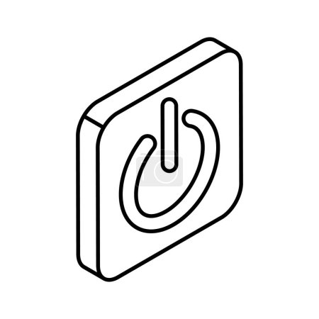Téléchargez les illustrations : Attrapez cette icône isométrique étonnante du bouton d'alimentation, bouton d'arrêt - en licence libre de droit