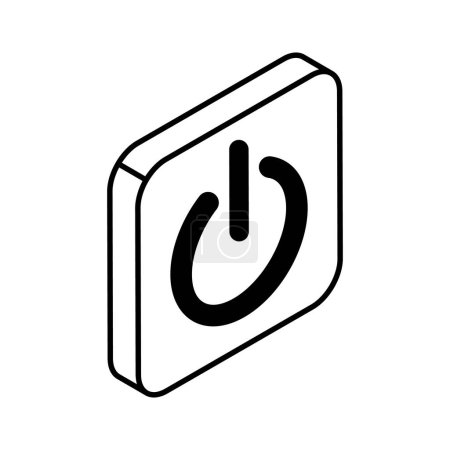 Grab this amazing isometric icon of power button, shutdown button