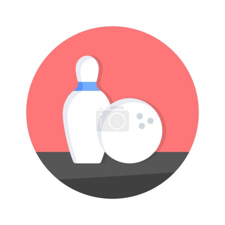 Kegeln mit Bowlingball zeigt Konzept-Ikone des Bowlingspiels