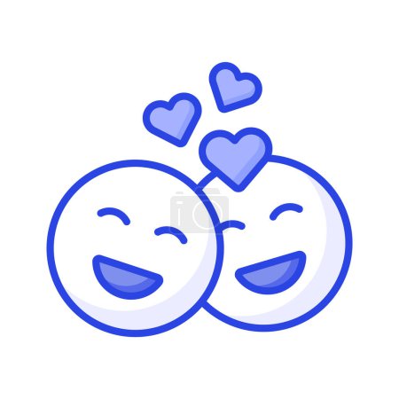 Design romantique couple emoji vecteur, prêt pour un usage premium
