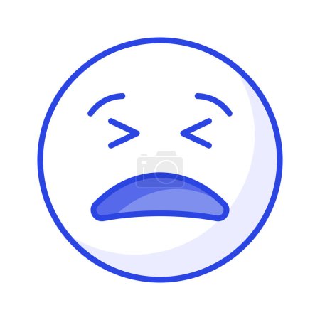 expression douloureuse, icône à la mode de la douleur emoji, vecteur modifiable