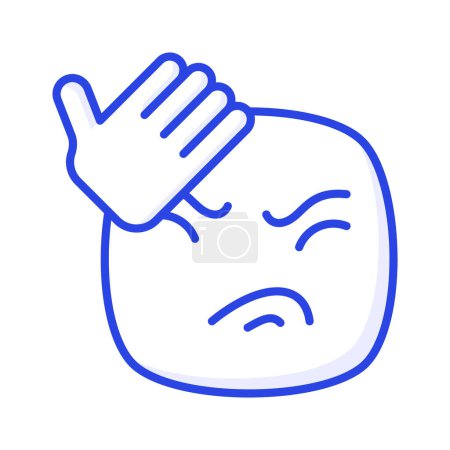 Obtener este icono creativo de emoji frustrado, listo para usar vector