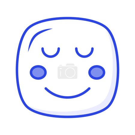 Calme visage emoji icône, fier, cool expressions vectorielles design