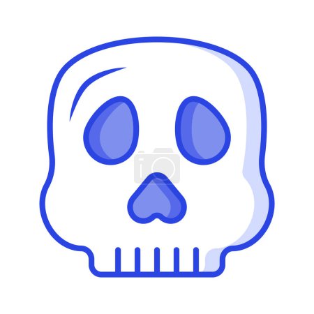 Diseño del vector del cráneo, icono espeluznante en estilo moderno