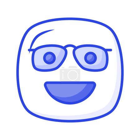 Nerd emoji icono de diseño, listo para el vector de uso premium