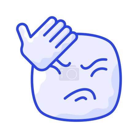 Illustration for Get this creative icon of frustrated emoji, ready to use vector - Royalty Free Image