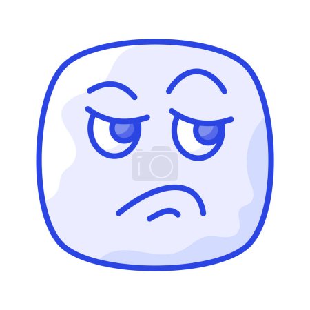 Pixel icône parfaite d'emoji jaloux, isolé sur fond blanc