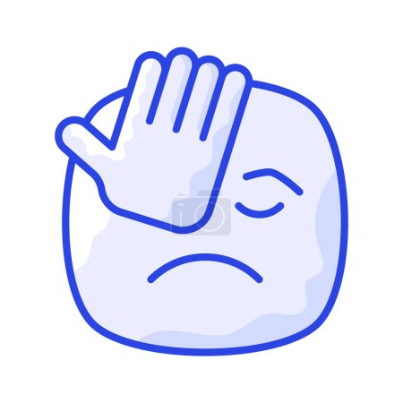 Illustration for Get this amazing icon of facepalm emoji, sad expressions emoji - Royalty Free Image