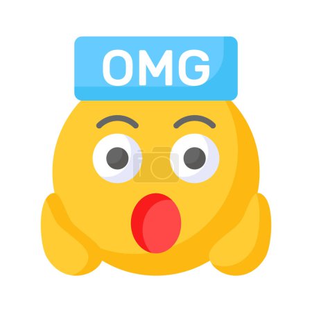 Oh My God expression emoji vector design, editable vector