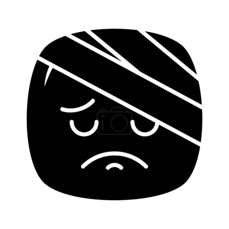 Eine erstaunliche Ikone des Schmerz-Emojis, verletzt, traurig, Ausdrucksvektor