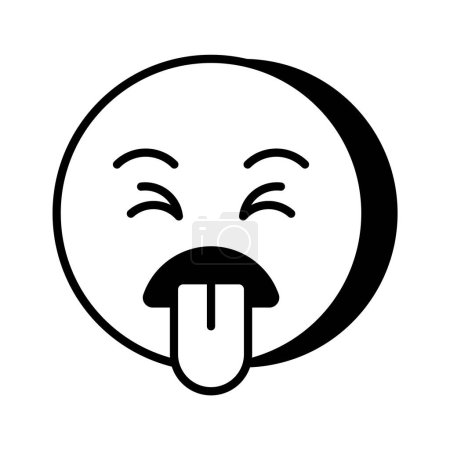 Téléchargez les illustrations : Design vectoriel emoji dégoûté, vecteur unique personnalisable - en licence libre de droit