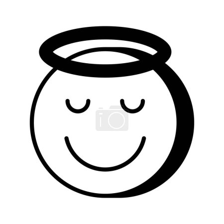 Ilustración de Icono perfectamente diseñado de emoji ángel, listo para usar vector - Imagen libre de derechos