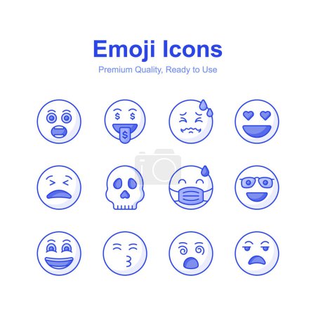 Holen Sie sich dieses sorgfältig gestaltete Emoji-Symbol-Design, niedliche Ausdrücke Vektor