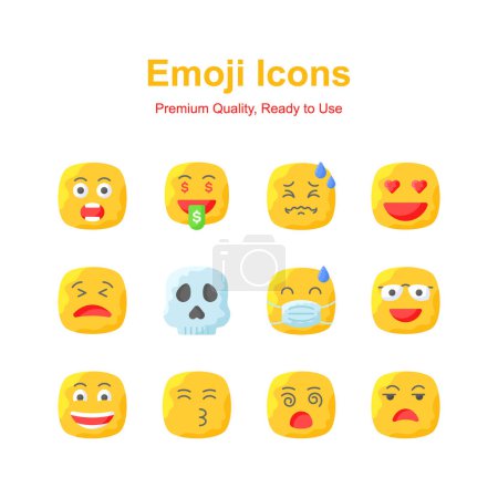 Illustration for Get this carefully crafted emoji icon design, cute expressions vector - Royalty Free Image