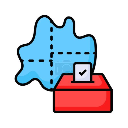 Ilustración de Diseño del icono del lugar electoral, vector de la estación de votación - Imagen libre de derechos