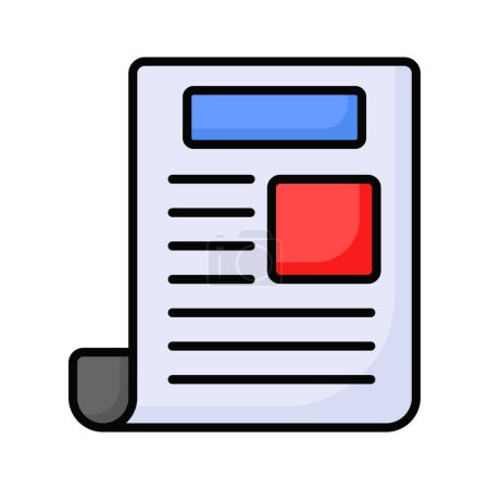 Illustration for Newspaper , creatively designed icon of news release in modern style - Royalty Free Image