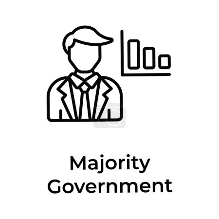 Ilustración de Diseño de iconos de gobierno mayoritario listo para usar - Imagen libre de derechos