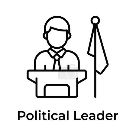 Get this amazing icon of political leader in modern design style