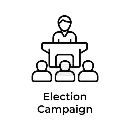 Optisch perfekte kreative Ikone des Wahlkampfs, gebrauchsfertig und zum Herunterladen