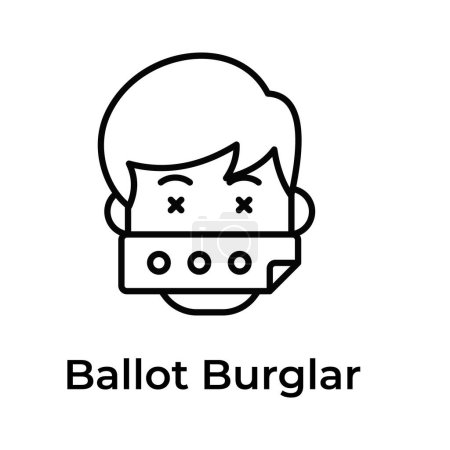 Ballot thief, ballot burglar icon design ready to use vector