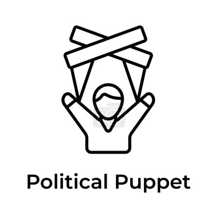 Icono bien diseñado de marioneta política en estilo moderno