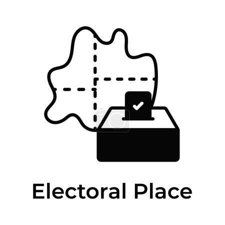 Ilustración de Diseño del icono del lugar electoral, vector de la estación de votación - Imagen libre de derechos