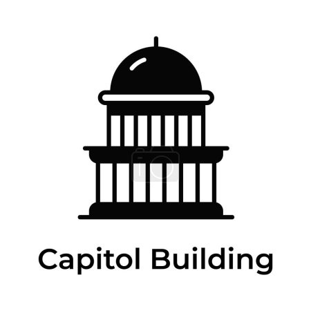 United states capitol building vector design, premium icon